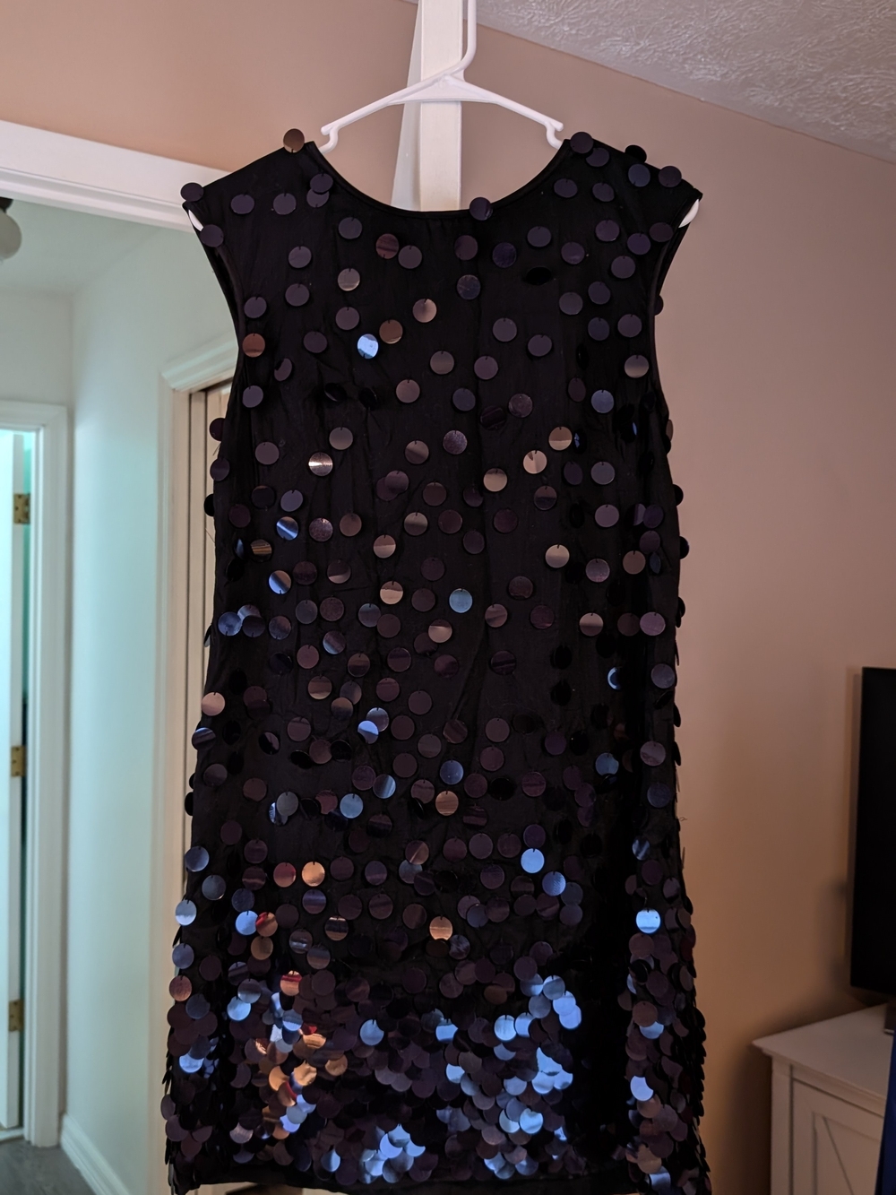 French Connection Black Sequined Mini Dress